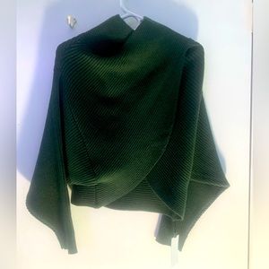 Hunter green “two-scarved” sweater from TLB a high end local boutique in XS